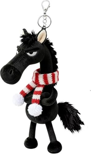 Longgaogao Pferd Schlüsselanhänger Kuscheltier, Year Of The Horse Lucky Mascot, New Year Good Luck Gift,2026 Plush Horse Keychain, Pferd Schlüsselhalter Glücksbringer für Rucksack & Tasche(1PC)