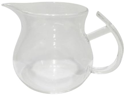 Qectial Jarra de Leche de Vidrio con Vierte para Salsas y Café Mini Lechera Resistente a y Fácil de Limpiar Adecuada para Hogar Oficina Desayuno