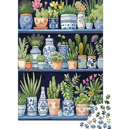 1000pc Jigsaw Puzzle For Adults Plants Pots Shelf Challenging