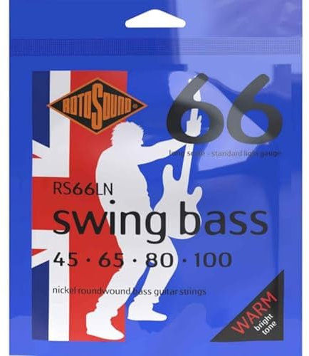 Rotosound Corde per basso elettrico SWING 66 NICKEL ROUNDWOUND 4 corde RS66LN Nickel - Standard Light 45-100