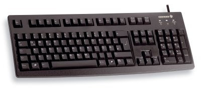 CHERRY G83-6105, Kabelgebundene Tastatur für Industrieanwendungen, Schweizer Layout (QWERTZ), Abriebfeste Tasten, Leicht zu Reinigen, Recyclingfähig, Schwarz