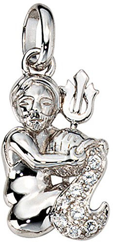 Jobo Sternzeichen-Anhänger Wassermann aus 925 Sterling Silber mit Zirkonia