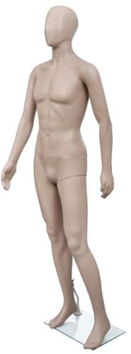 vidaXL Mannequin de Vitrine Homme Tête Ronde Support de Verre Magasin Couture
