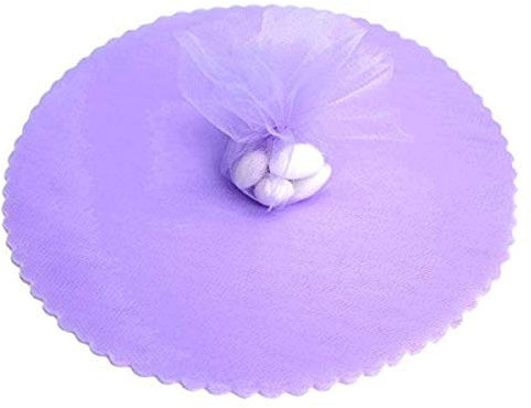 50 PEZZI Velo fata Fiore LILLA Organza smerlato tondo cm 24