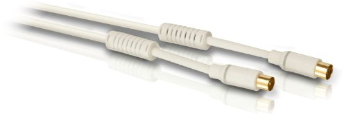 Philips Koax Stecker/Buchse Koaxialkabel, 10m weiß
