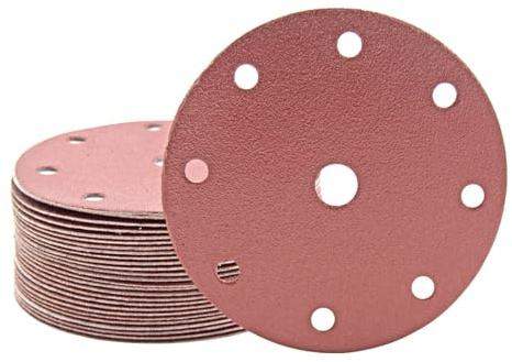 MioTools Fox Schleifscheiben 150 mm, 9-Loch (50 Stk.) K60 | f. Exzenterschleifer, Normalkorund, Klettbefestigung