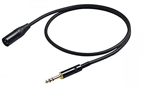 PROEL CHL230LU5 - Cavo audio professionale bilanciato Jack Stereo 6,3 a Cannon XLR Maschio 3P - 5mt.