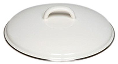 Riess, 0096-033, Deckel mit Chromrand Ø 14cm, WEISS, Emaille, Made in Österreich, LBH: 14,5x14,5x4,4cm, 0,188kg, Deckel, Induktionskocher kompatibel, Gasherd geeignet, Elektroherd geeignet