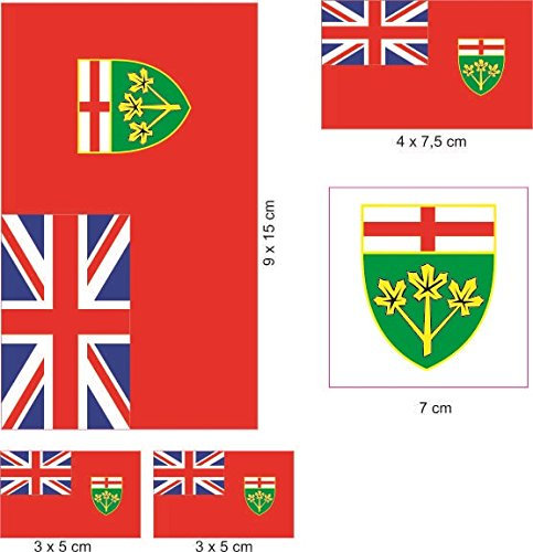 U24 Aufkleberbogen Ontario Aufkleber Set Flagge Fahne