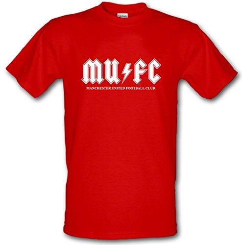 MUFC MAN UNITED FC ACDC Style Football Heavy Cotton t-shirt
