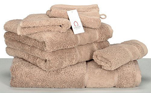 LIVING DREAMS Premium-Handtücher Luxury in 16 Farben Handtuch 50x100 cm Taupe 201