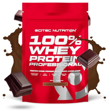 Scitec Nutrition 100% Whey Protein Professional - Mejorada con Aminoácidos Extra y Enzimas Digestivas - Sin gluten - Sin aceite de palma, 500 g, Chocolate