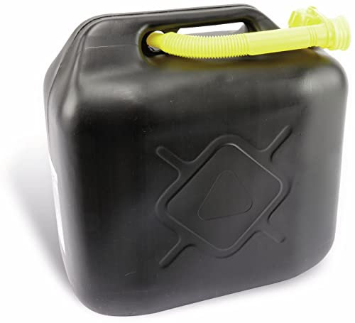Dunlop Bidon Essence 20 Litres - Bidon Petrole et d'Eau - Certifié UN pour les Liquides Dangereux - avec Bec Verseur - Noir/Jaune
