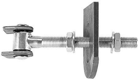 SOTECH 2 pièces charnière de portail réglable M16 x 185 mm avec pattes à souder, ferrure de portail, charnière de portail en acier galvanisé et noir