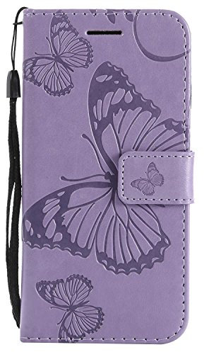 DENDICO Cover per iPhone SE 2020 / iPhone 8 / iPhone 7 4.7, Pelle Portafoglio Custodia per iPhone 7 / iPhone 8 Custodia a Libro con Funzione di appoggio e Porta Carte di Credito - Viola