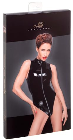 3 BRUJAS, Body ZIPPER PVC, Schwarz, L