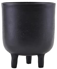 House Doctor Blumentopf, Jang, Schwarz oxidiert, Dm: 15 cm, h: 18 cm, Kupfer, LED-Birne, PVC, Glas, Dia