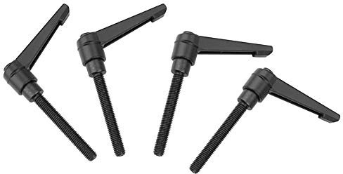 4 Stück Klemmhebelgriffe, verstellbare Griffe für Maschinen, Außengewinde, Edelstahl, M8, schwarz (25 mm)