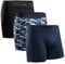 DANISH ENDURANCE Herren Boxershorts, Mehrfarbig (Schwarz, Marineblau, Camouflage Blau) - 3 Pack, Gr.- L