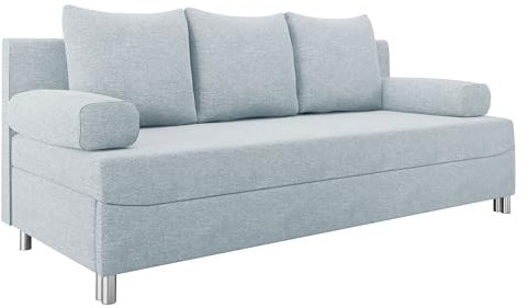 Mirjan24 Schlafsofa Dover, Sofa mit Bettkasten und Schlaffunktion, Bettsofa, Farbauswahl, Schlafcouch mit Chromfüße, Couch, Couchgarnitur (Schlafsofa ohne Polsterhocker, Twist 17)
