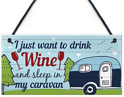 RED OCEAN Funny Novelty Caravan Plaque Home Decor Gifts Garden Hanging Sign Campervan Accessories Gifts