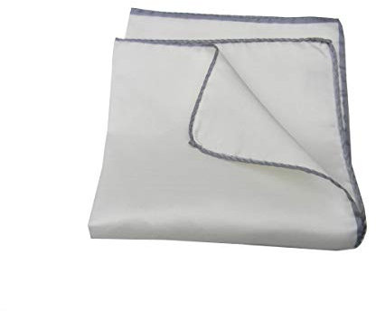 Avantgarde - Pochette Uomo da Tasca Bianca Man Handkerchief Seta Silk Bordo Diversi Colori (Taglia Unica, Grigio Medio Perlato)