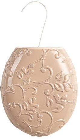 MONTEMAGGI Umidificatore da Termosifone in Ceramica, Evaporatore d'Acqua Decorato Ovale Decoro Fiori Beige 26X23X17