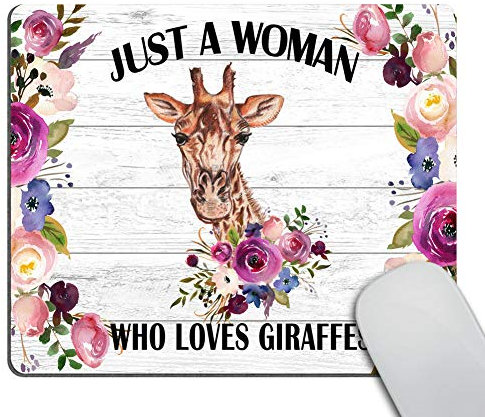 Wasach Tapis de souris girafe, accessoires de bureau, tapis de souris pour femme, tapis de souris avec citation amusante, cadeau d'amant de girafe, décoration de bureau pour femme, décoration de