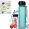 720°DGREE Bundle: Trinkflasche uberBottle + Rezeptbuch mit erfrischenden Sommerrezepten - 500ml - softTouch +Fruchteinsatz - Leckere Getränke für Schule, Kindergarten, Kinder, Sport, Wandern