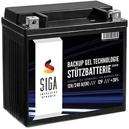 SIGA Stützbatterie 12V 12Ah Gel Batterie Backup Batterie A2115410001 und 61217586977 Longlife Technologie sofort einsatzbereit vorgeladen auslaufsicher wartungsfrei