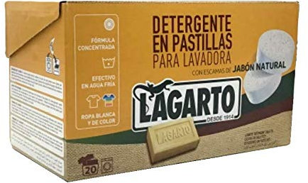 Lagarto Detergente Lavadora, 3 x 40 - Cajas 120 Pastillas