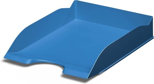 Durable Briefablageschale Eco A4, Briefkorb Set, 6 Stück, blau, 775606 | Stapelbare Ablagefächer bis C4, senkrecht oder versetzt stapelbar, Schreibtisch Organizer, Kunststoff, Made in Germany