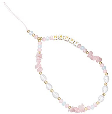 Zeayebsr 1 Stück Rosa Boho Anti-Lost Handy Kette Handy Strap Retro New Acryl Perlenkette Bunte Perlenkette Handy Charm Handy Halskette Handy Schmuck Anhänger Kette für Frauen.