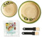 evergrate Geniales Duo: Tellerreibe + Dipschale Motiv Olivia mit 2 Küchenpinsel und 2 Rezepthefte