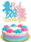 Gyufise 1 Pack Glitter Pink or Blue We Love You Cake Topper with Baby Boy Girl Gender Reveal Cake Decorations for Baby Shower Gender Reveal Theme Kids Boys Girls Birthday Party Decoration Supplies