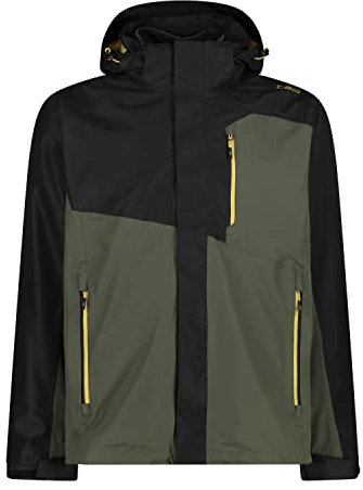 CMP - 3-in-1-Jacke für Herren, Schwarz-Ölgrün, 52