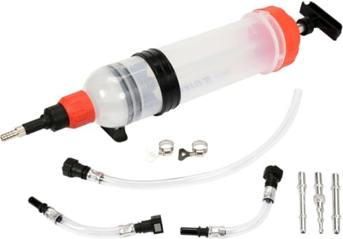 YATO Ölabsaugpumpe Absaugpumpe Umfüllpumpe Kraftstoffpumpe mit Schnellkupplungen 1,5L Motor Öl Getriebeöl