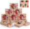 Geepen 12 Stück Weihnachts Kekskästen Boxen Weihnachten Geschenkboxen Kuchen-Kästen mit Aufklebern, Boxen aus Kraftpapier mit Sichtfenster für Backen Kekse Schokolade Süßigkeiten