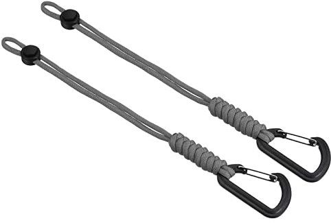 PATIKIL Badge Lanyard with Hook 10 Inch, 2Pcs Braided Wrist Keychain Strap Adjustable Cord Lock for Keys Wallets Outdoors, Grey