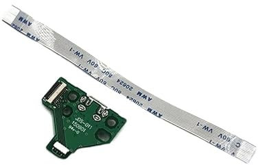 VKMKV JDS-001 JDS-011 JDS-030 JDS-040 USB Pengisian Port Socket Board Ladegerät Papan dengan Fleksibel Kabel Pita for PS4 Pro Controller Board (Color : JDS-011 12PIN Cable)