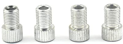 4 Stück Fahrrad Ventil Adapter, Adapter Radventil, Presta zu Schrader Bike Valve Adapter, Adapter Konverter, Fahrrad-Zubehör Reifen Set, Für Fahrräder, E-Bikes (Silber)