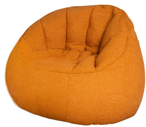 daazoo Elephant Living - Bouclé Sessel in Terrakotta - Flauschiger Premium Sitzsack mit Lehne - Hochwertige Verarbeitung mit luxuriösem Bouclé-Stoff - Ja, er ist so bequem wie er aussieht !