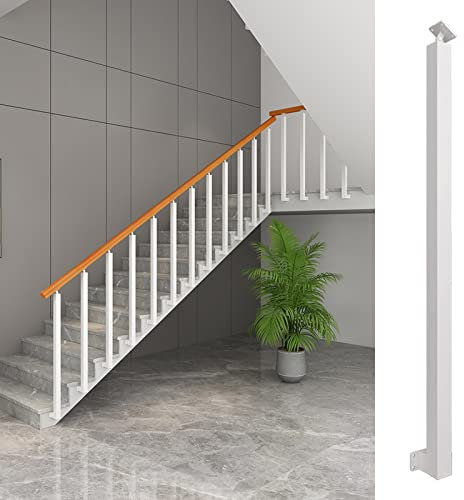 Geländer Außen/ Innen Treppengeländer Weiße Treppe, Geländer, Säule, Spindel-Seitenmontage, Deck, Veranda-Geländersystem, verstellbar, DIY-Treppenhandlauf, Geländer, Säule, Baluster mit Schrauben-Set