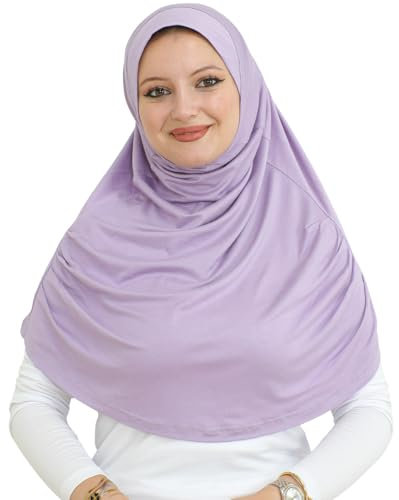 Prien Kopftuch für Damen, Lang Muslim Hijab Frauen, Türkisch Khimar Schal Islamische Kleidung, Konfektionshijab Kopftücher Kleider, Muslimische Sport Head Scarf Set (Damson)