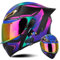 Klapphelm mit Bluetooth, Bluetooth Integralhelm Motorradhelm mit Doppelvisier, ECE Zertifiziert Lila Helm für Erwachsene Frauen Männer Hohe Qualität Helm, Roller-Mofa -Moped-Helm