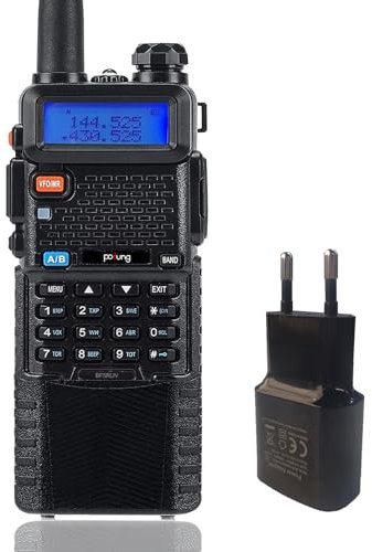 Walkie Talkie 5R Ricaricabile Radio Bidirezionale 3800mAh 128 Canali VOX Lunga Distanza Radio (Nero)