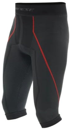 Dainese - Thermo Pants 3/4,Pantalones Térmicos de Esquí, Mallas Transpirables,Negro/Rojo,Hombre