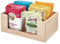 iDesign The Home Edit Series, papelera de madera, frente abierto, natural