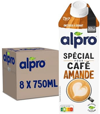 Alpro Bebida Vegetal de Almendra Barista - Ideal para el café - Pack de 8 x 0,75L