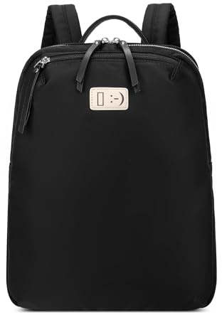 DORRISO Mode Damen Leichter Rucksack Elegante Schulrucksack für 14 Zoll Laptop College Tasche Urlaub Sport Freizeit Camping Wasserdicht Nylon Reiserucksack Frauen Lässig Tagesrucksäcke Noir
